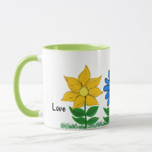 Blommigt Kärlek Personlig White Mugg