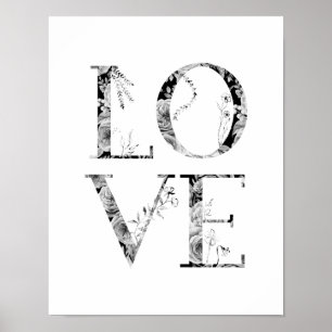 Blommigt kärlek poster
