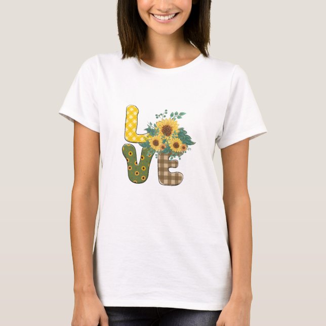 Blommigt Kärlek T Shirt (Framsida)