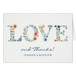 Blommigt KÄRLEK Tackkort OBS Kort