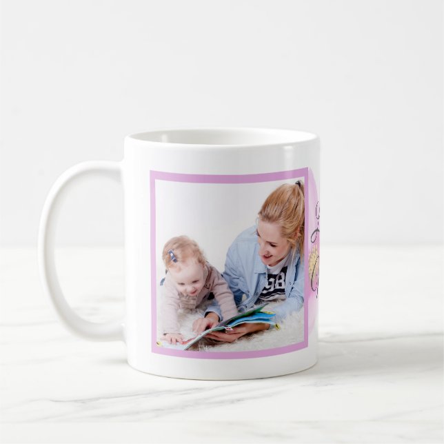 Blommigt Kärlek You Mamma| Mors dag| Två foto Kaffemugg (Vänster)