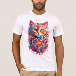 Blommigt Katt T Shirt