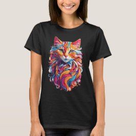 Blommigt Katt T Shirt