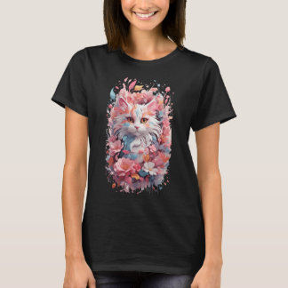 Blommigt Katt T Shirt