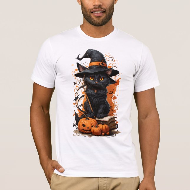 Blommigt Katt T Shirt (Framsida)