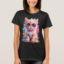 Blommigt Katt T Shirt