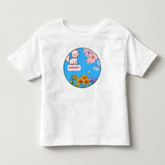 Blommigt Kattunge Cuteness Baby T-Shirt