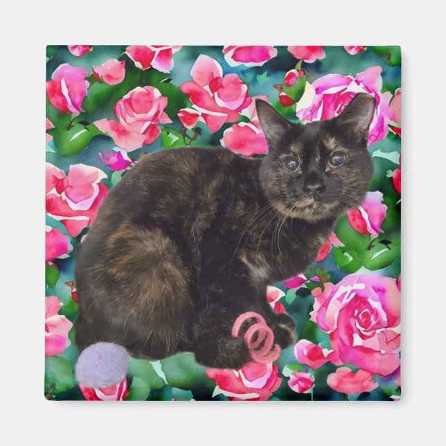 Blommigt Kattunge Magnet (Framsidan)