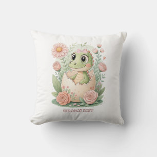 Blommigt kawaii baby alligator hatching Eggs-Girl Kudde