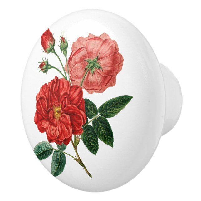 Blommigt keramisk knopp (Höger)