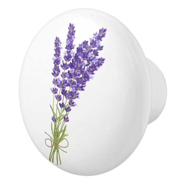 Blommigt keramisk knopp (Höger)