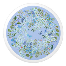 Blommigt, keramisk lådknapp knopp