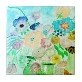 Blommigt keramiskt plattor kakelplatta