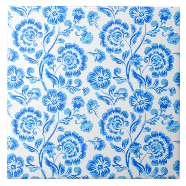 Blommigt keramiskt plattor kakelplatta (Framsidan)