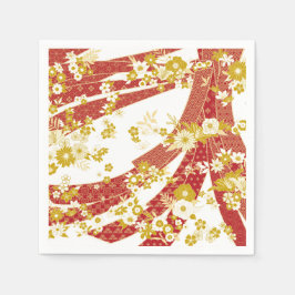 Blommigt Kimono Mix Mönster Pappersservett