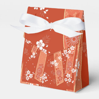 Blommigt Kimono Mönster Coral Presentaskar