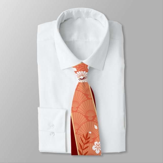Blommigt Kimono Mönster Coral Slips (Bunden)