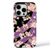 Blommigt Kimono Mönster Violet