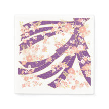 Blommigt Kimono Mönster Violet