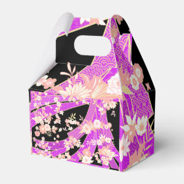 Blommigt Kimono Mönster Violet Rosa Presentaskar