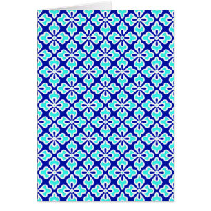 Blommigt Kimono print, turkos och koboltblått OBS Kort