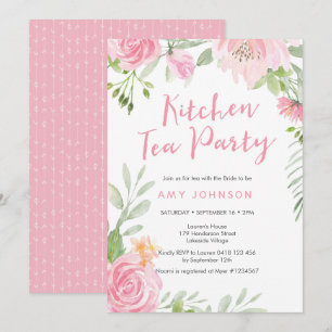 blommigt Kitchen Tea Party-inbjudan Inbjudningar