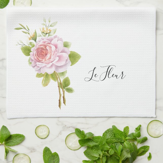 Blommigt Kitchen Towel Kökshandduk (Vikta)