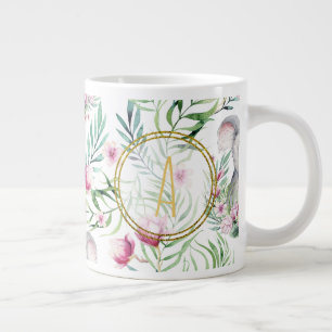 Blommigt KOALA BEAR Monogram Girls Bedroom Nursery Jumbo Mugg