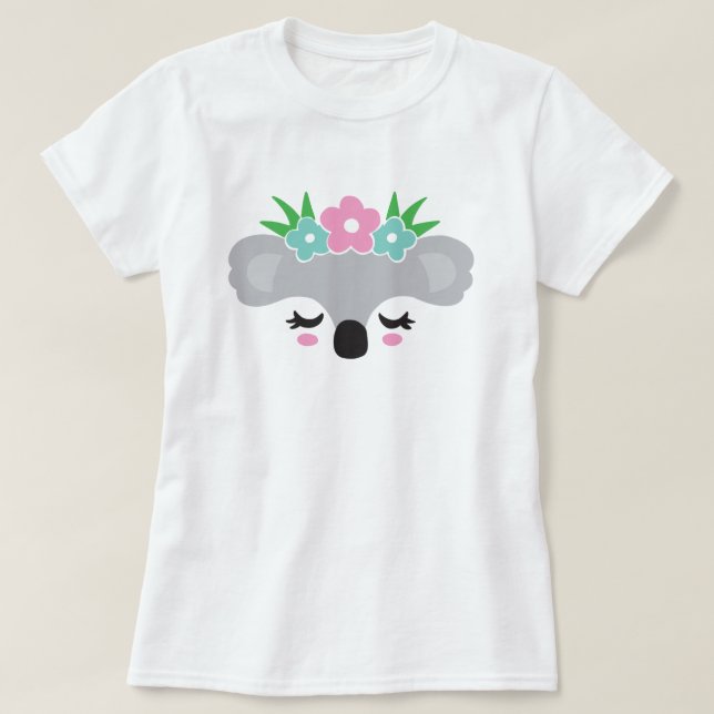 Blommigt Koala T-Shirt (Design framsida)