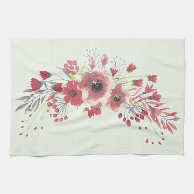 Blommigt Kökshandduk (Horisontell)