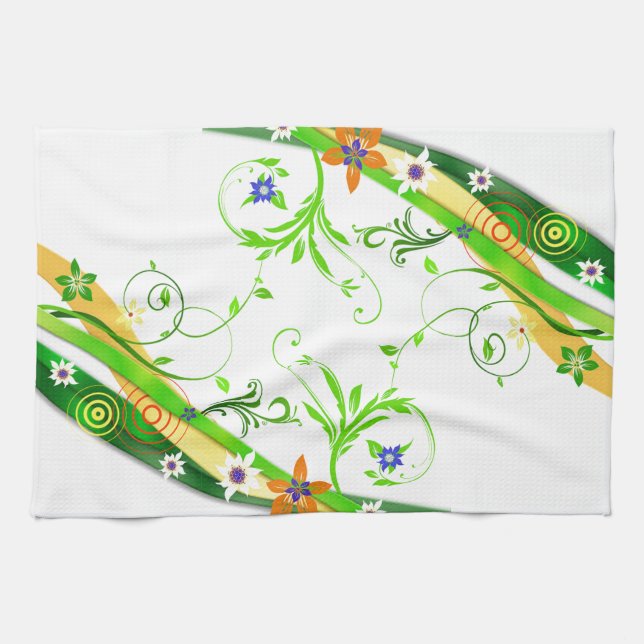 Blommigt Kökshandduk (Horisontell)