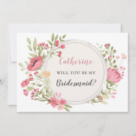  Blommigt kommer du att bli min Bridesmaid Inbjudningar