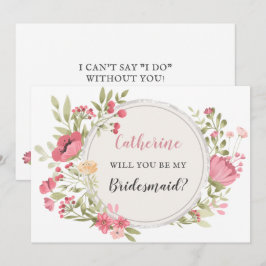 Blommigt kommer du att bli min Bridesmaid Inbjudningar