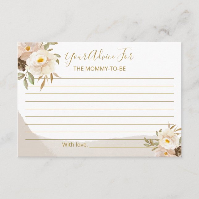 Blommigt Kön Neutral babyskor Tilläggskort (Framsida)