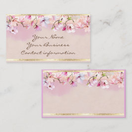 Blommigt konsdesign med simulerad glitter-elegant visitkort
