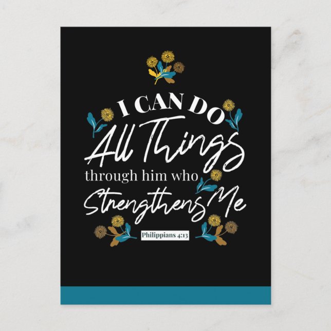 blommigt konst svart över dubbelsidig vertypografi vykort (Framsida)