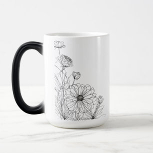 Blommigt konturkonst - Morphing Mugg 15 oz Design