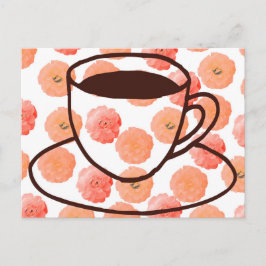 Blommigt Kopp vykort för kaffe