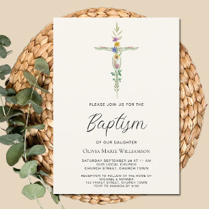 Blommigt Kor Baptism Inbjudningar