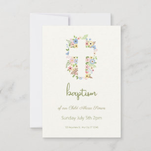 Blommigt Kor Baptism OSA - Mjuk pastel Kort