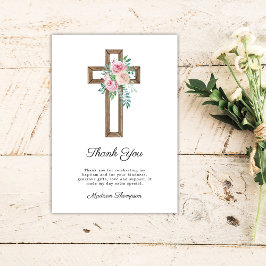 Blommigt Kor Baptism Tack Kort