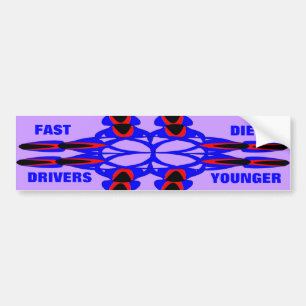 Blommigt Kor Blue Abstrakt Bumper Sticker Bildekal