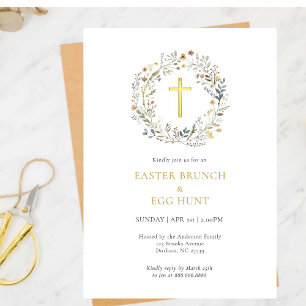 Blommigt Kor brunch & äggs jaktinbjudan Inbjudningar