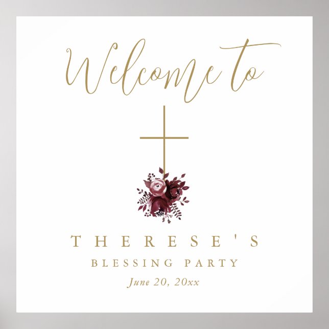 Blommigt Kor Christian Mor och Baby Bluting Poster (Framsidan)