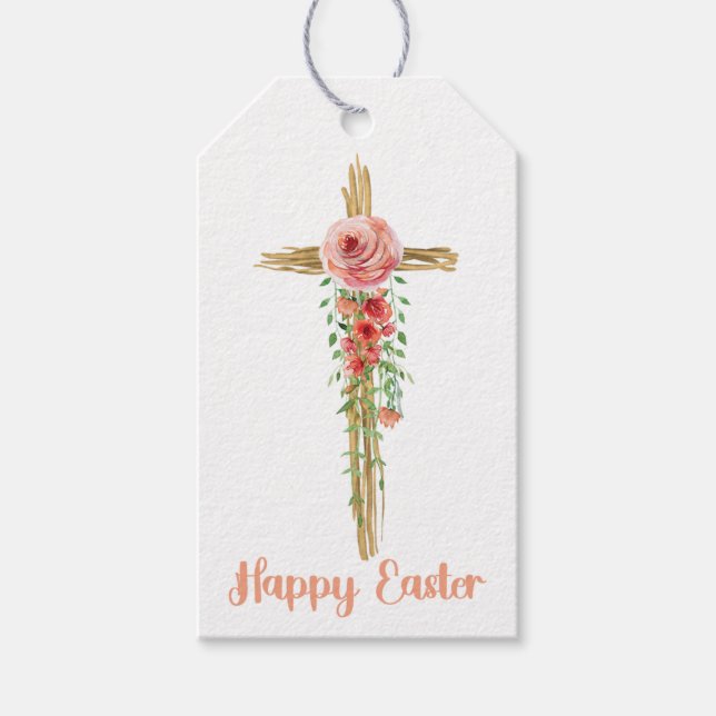 Blommigt Kor, Glad påsk, Religiösa Presentetikett (Framsidan)