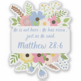 Blommigt Kor Han är Risen Påsk Klistermärken