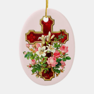 Blommigt Kor Julgransprydnad Keramik