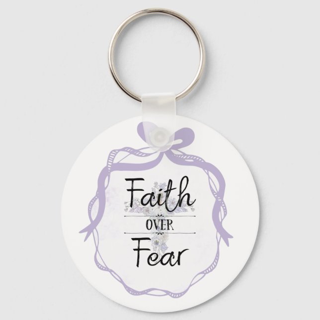 Blommigt kor med kristen citat nyckelring (Framsida)