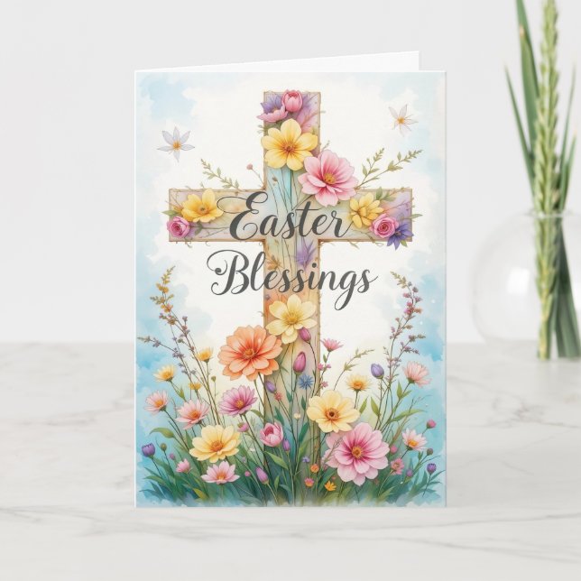 Blommigt Kor Påsk Blessings Helgkort (Framsida)