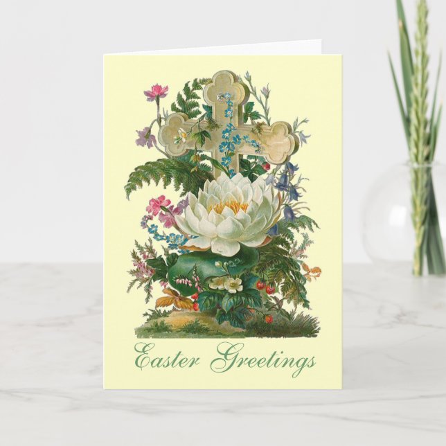 Blommigt Kor Påsk Hälsning Helgkort (Framsida)